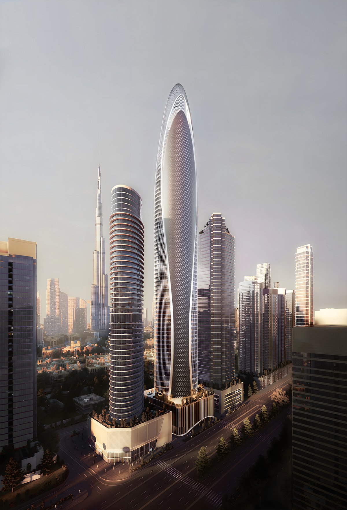 3-Dusk_Towards_Burj_khalifa Mercedes-Benz by Binghatti – Dubai | Presented by Global Estates®
